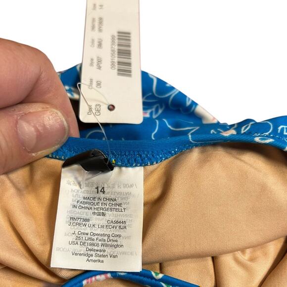 NWT J. CREW Eco Aloha Lace Back Tank One Piece Bathing Swim Suit Women's Size 14 - Picture 7 of 10